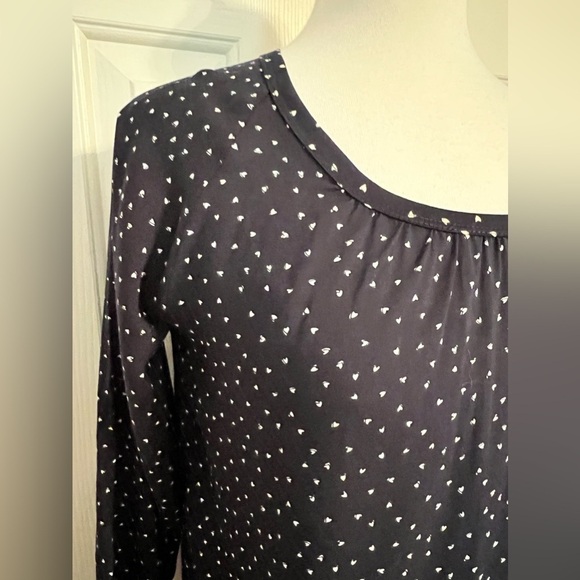 Loft XSP Navy blouse with white heart details - Picture 5 of 6